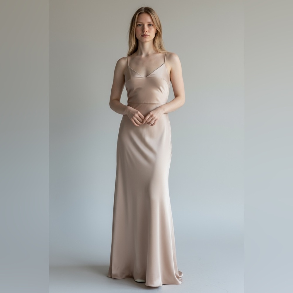 Show Me Your MuMu Champagne Satin Maxi Dress